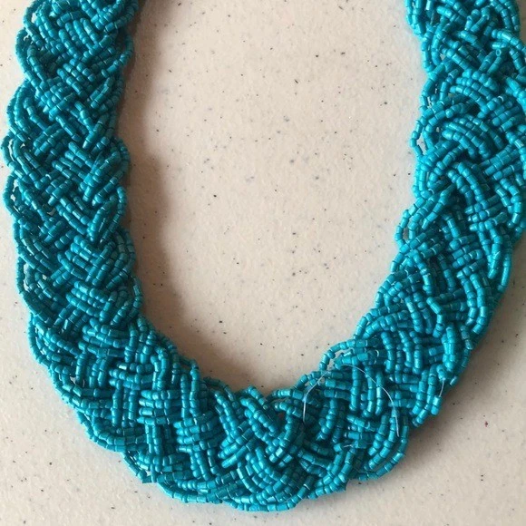 Elegante conjunto de collar con cuentas turquesa verde turquesa Foto 2 de 4