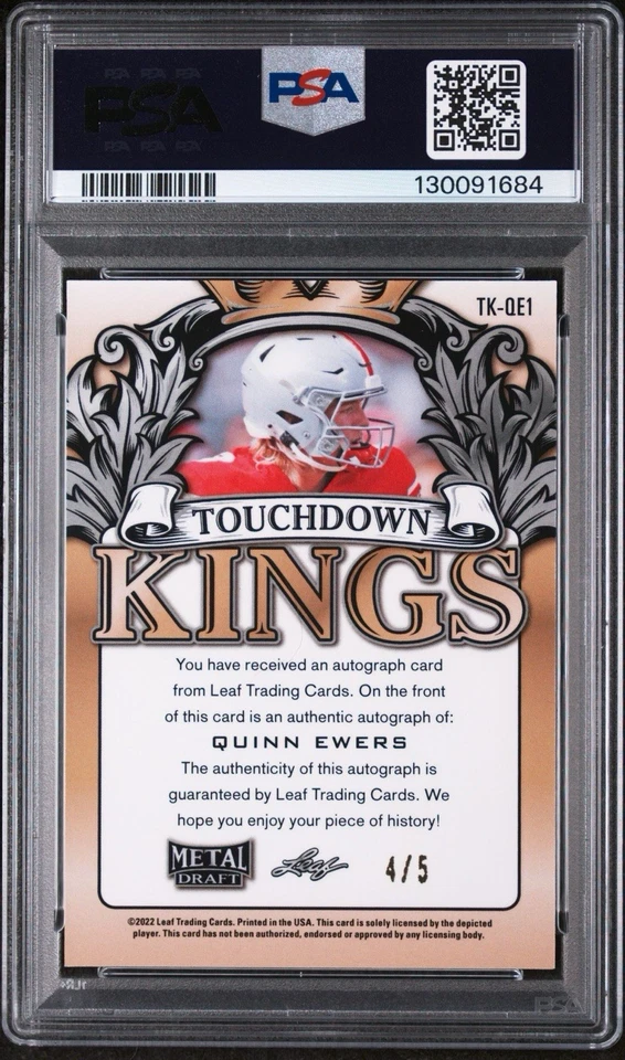 2022 LEAF 金属拖曳触感王 4 / 5 QUINN EWERS TKQE1 PSA 9 投资 — 第 2/4 张图片