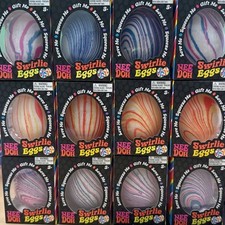 Nee doh Swirlie Eggs Squishy Egg; SET OF 3; Easter Gift; Schylling NEW viral