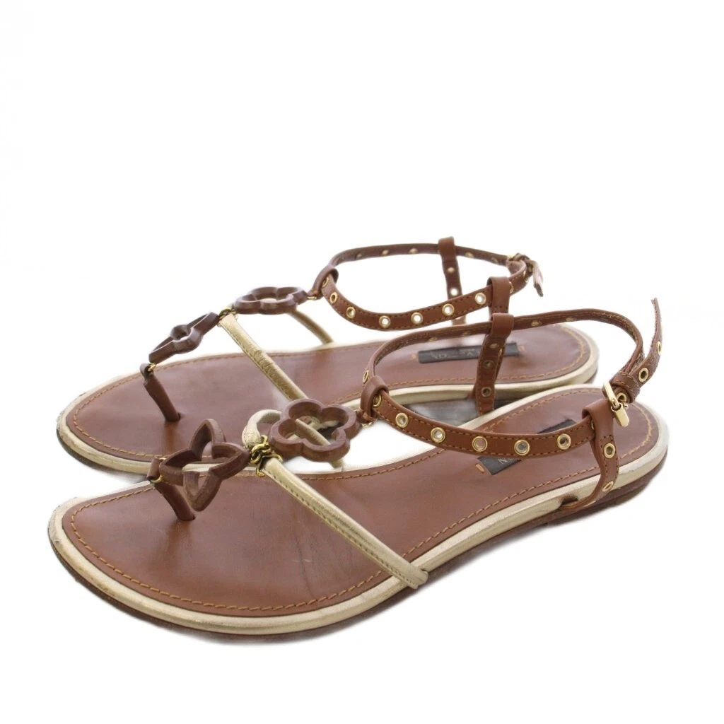 Louis Vuitton Flat (Under 1 in) Leather Upper Sandals for Women
