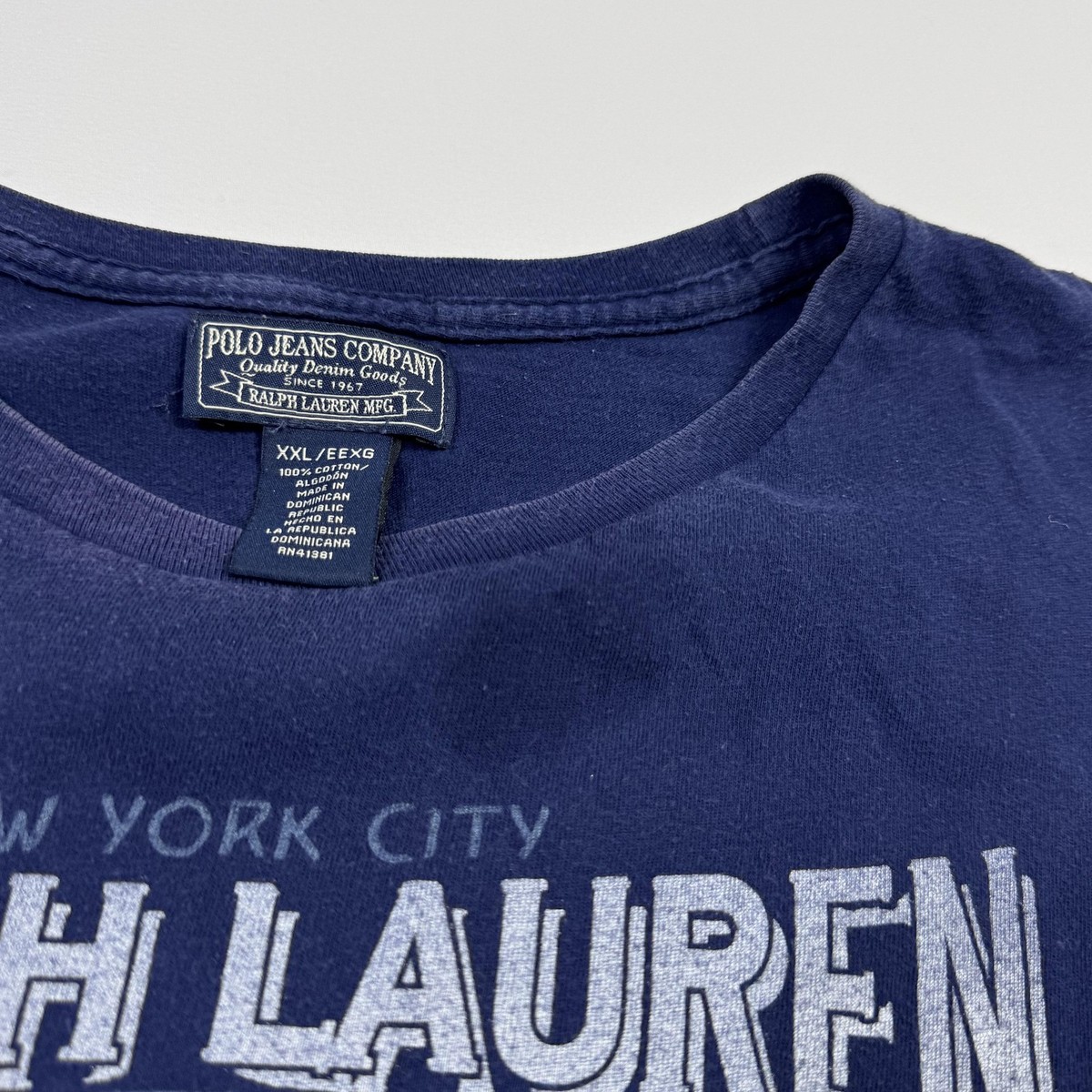 Ralph Lauren Shirt Mens 2XL Blue Polo Jeans Company Naval Anchor