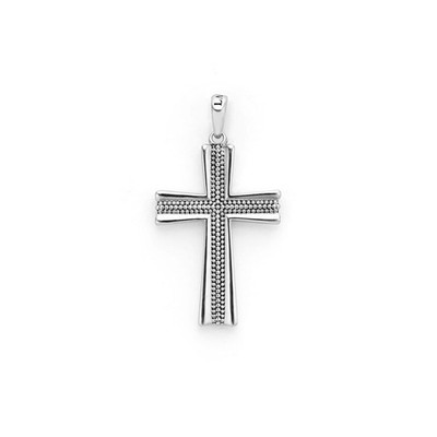 LAGOS Anthem Caviar Beaded Cross Amulet 42x27mm, NWT, SS.925, Ret $500!