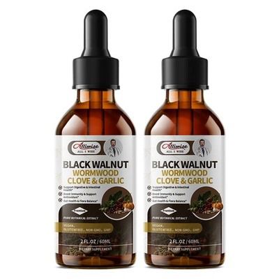 Premium Parasite Cleanse Tincture | 2Bottles Set - Wormwood, Black Walnut, Clove