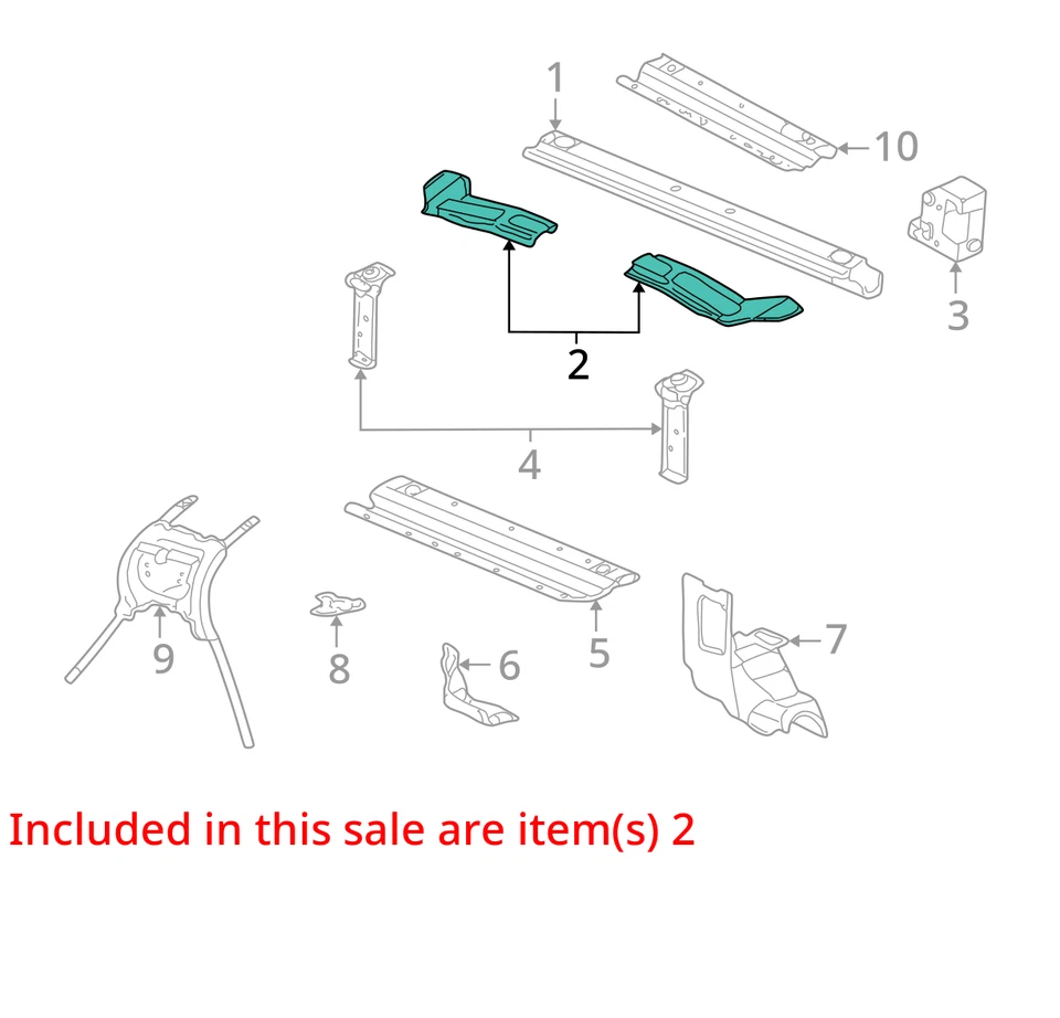 Buick Cadillac Park Avenue Sevilla 1997-2005 refuerzo F/end UPR TI 25672377 Foto 2 de 3