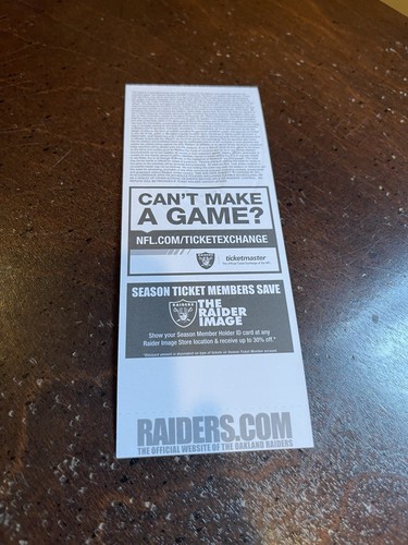 December 21, 2014 Bills at Raiders Ticket — Sebastian Janikowski 4FG - Picture 2 of 2