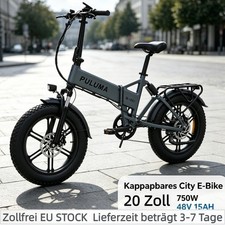 750W Klapprad City E-Bike 20''Fat Tire Elektrofahrrad 48V15AH 7-Gänge …