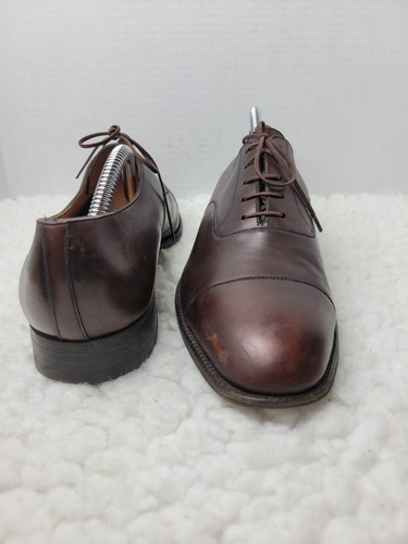 J.M. Weston Richelieu Men's Size 10 Oxford Brown Leather 300 Cap Toe Lace Shoes - Picture 10 of 12