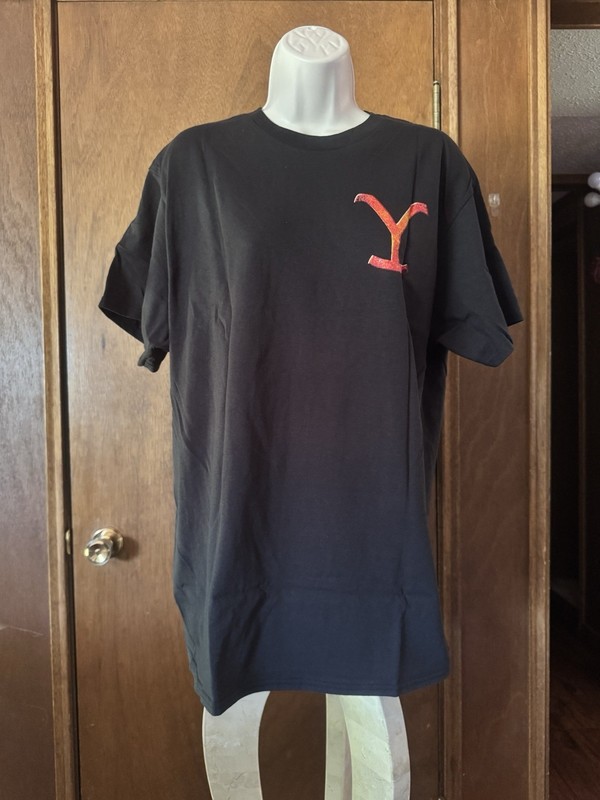 Yellowstone TV Show Black Graphic T-Shirt 100% Cotton Mens Size L NWT