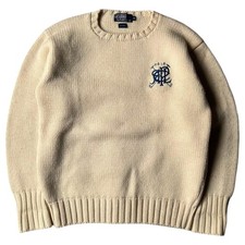 90s Polo Ralph Lauren Wool Knit Sweater Vintage Ivory M F/S