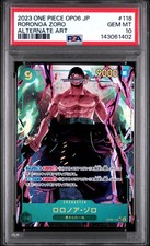 2023 ONE PIECE JAPANESE OP06-WINGS OF THE CAPTAIN 118 RORONOA ZORO PSA 10