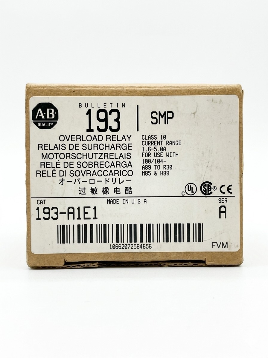Allen Bradley 193-a1e1 Class 10 1.6-5.0A Overload Relay