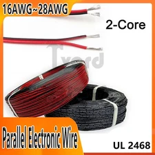 UL2468 2 Cores Parallel Electronic Wire 16-28AWG PVC Flexible Flat Ribbon Cable