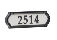 Whitehall Products Nite Bright Address Sign, 16" x 4.5", Black Numbers White ...