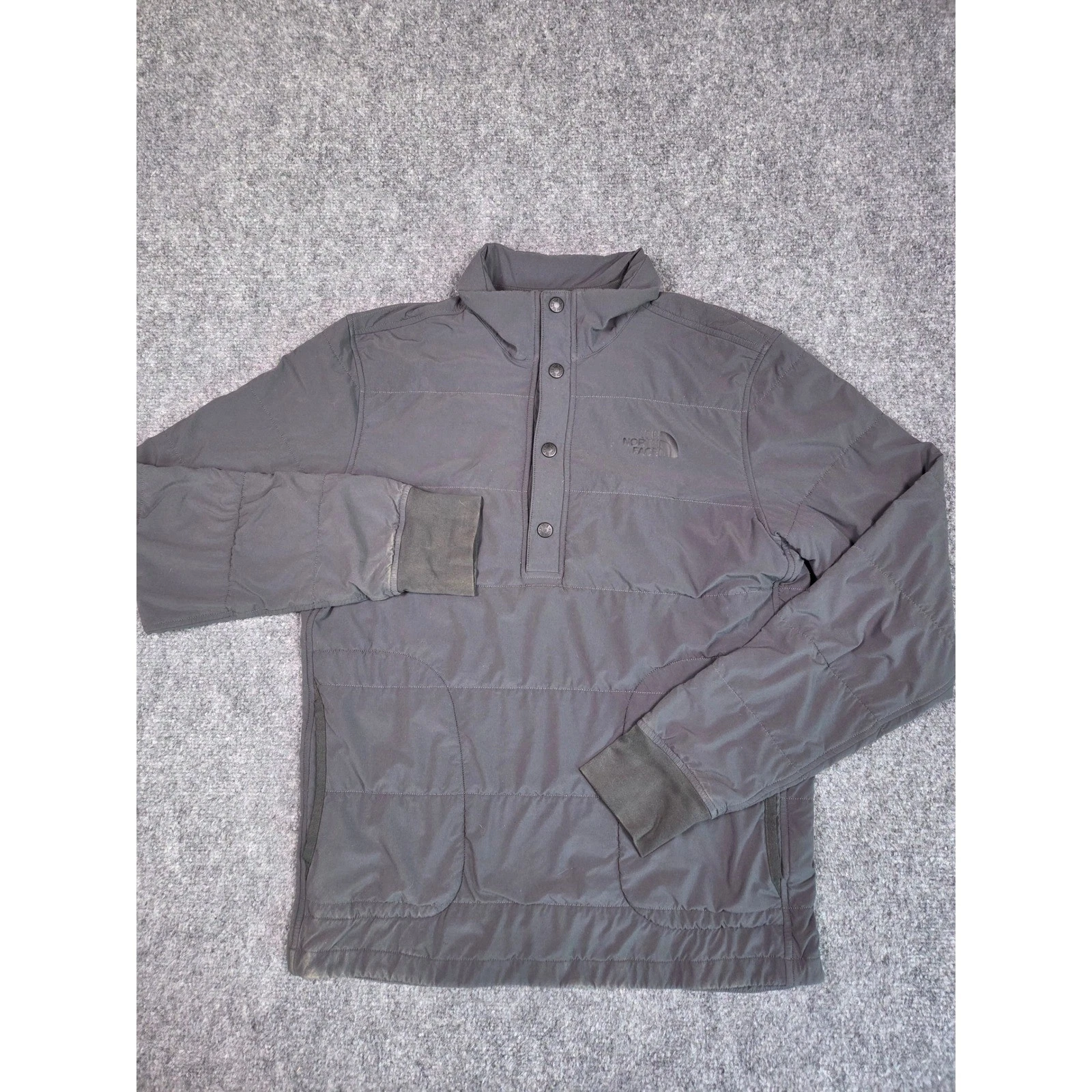 The North Face Mountain Sweatshirt Pullover Mens S Gray Snap Neck NF0A3MFF