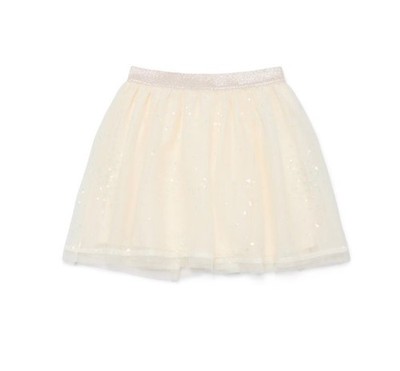 NWT Wonder Nation Girls Three-Layer Sequin Skirt with Mesh Fresh Ivory Size 7