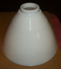 ART DECO ANTIQUE VINTAGE 30s-40s MILK GLASS TORCHIERE RIBBED DIFFUSER SHADE 8" — photo 4