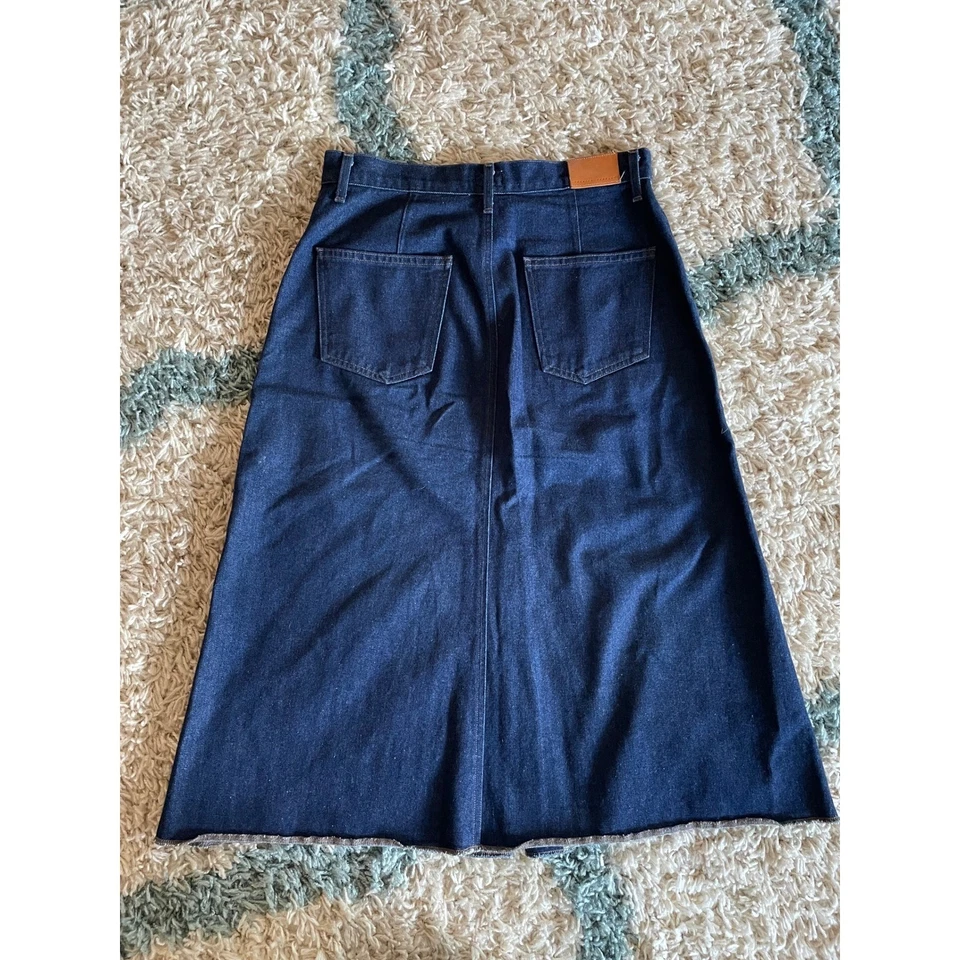 Falda Vaquera Citizens of Humanity Botón Frontal Línea A Dobladillo Crudo Premium De Colección Foto 3 de 4