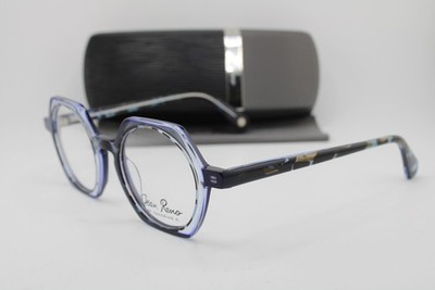 NEW JEAN RENO CENDRINE O 2438 C3 BLUE BROWN HAVANA AUTHENTIC EYEGLASSES 48-20