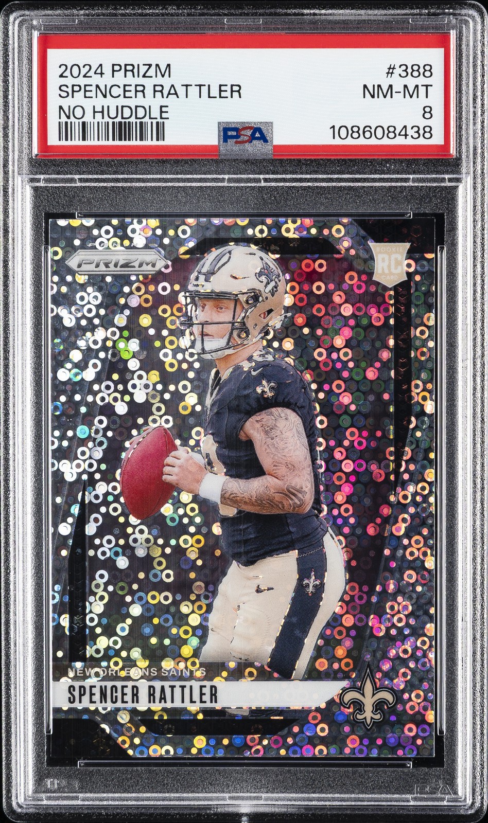 2024 PANINI PRIZM NO HUDDLE #388 SPENCER RATTLER PSA 8