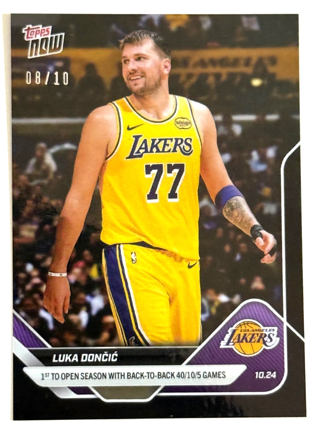 Luka Doncic 2025-26 Topps Now NBA #24 Lakers Black /10