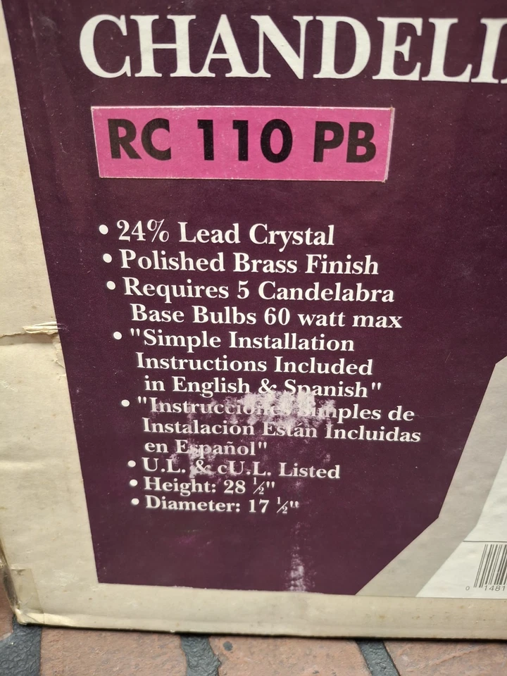 Vintage Royce Lighting Lead Crystal Chandelier RC 110 PB - Image 3 of 4