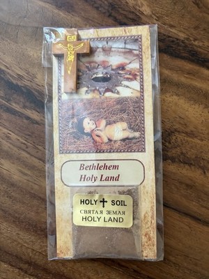 Holy Land Soil from Jerusalem ! , W/ Cross, and Certificate, NEW !!!