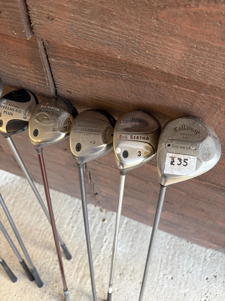 Job Lot 8 x Callaway Golf Clubs Woods Big Bertha War Bird Hawk Eye Left-Handed - Image 4 of 4