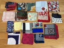 Vintage to Now SCARF LOT Silky & 100% Silk Mixed Lot Floral Polka Dots Roses