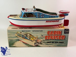 JOUET ANCIEN GRAND bateau en tôle peinte mécanique 65 cm Bing Marklin Fleishmann EUR 1.632,89 - FR