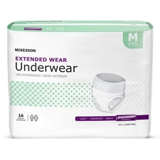 McKesson Adult Disposable Cloth Underwear Maximum Absorbency - Size M 16 Count