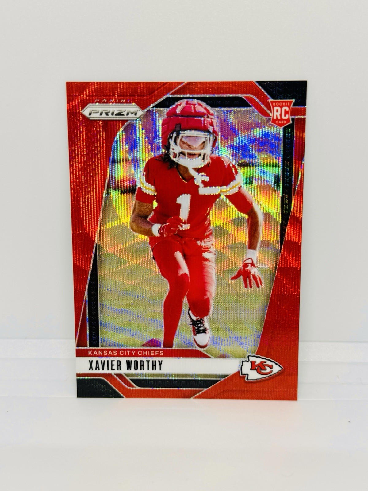 2024 Prizm XAVIER WORTHY Rookie Red Wave /149 Kansas City Chiefs RC #399