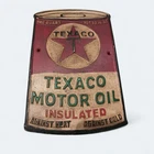 Texaco Vintage Cast Iron Oil Can Sign  7-1/2 ×4-1/2 Inch
