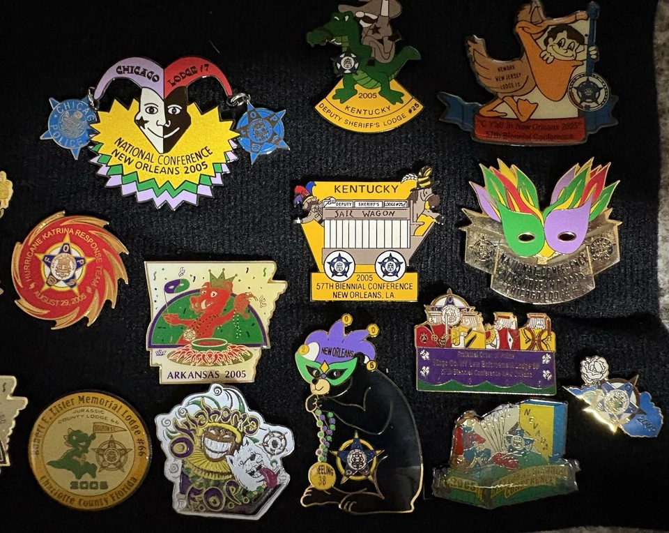 Lote de prendedores Fop Fraternal Order of Police 2005. 18 pines incluidos. Nueva Orleans 2005 Foto 2 de 3