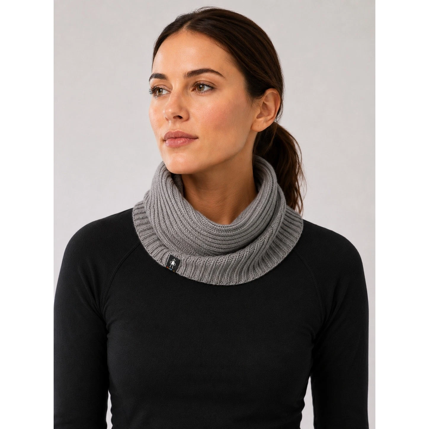 Smartwool Gray Ribbed Infinity Scarf Merino Wool Neck Gaiter Winter Warm Knit