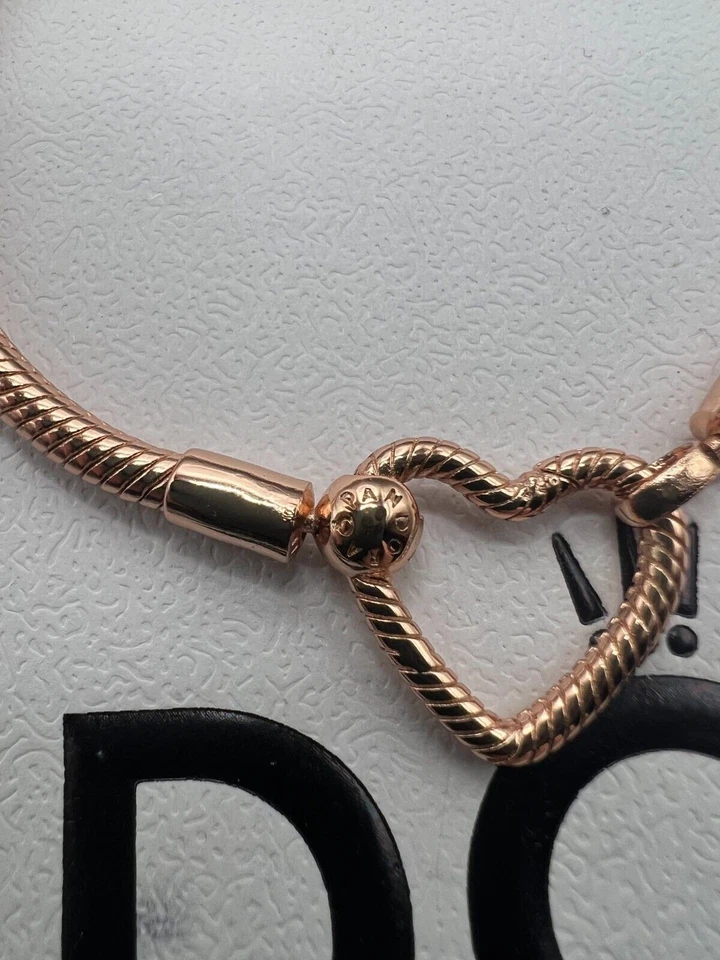 Genuine Pandora Rose Gold Moments Heart Bracelet 586292CZ 19.cm - Image 2 of 3