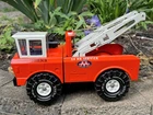 Vintage Tonka Mighty  Tow Truck Double Boom Wrecker Orange c1973 18.5” L