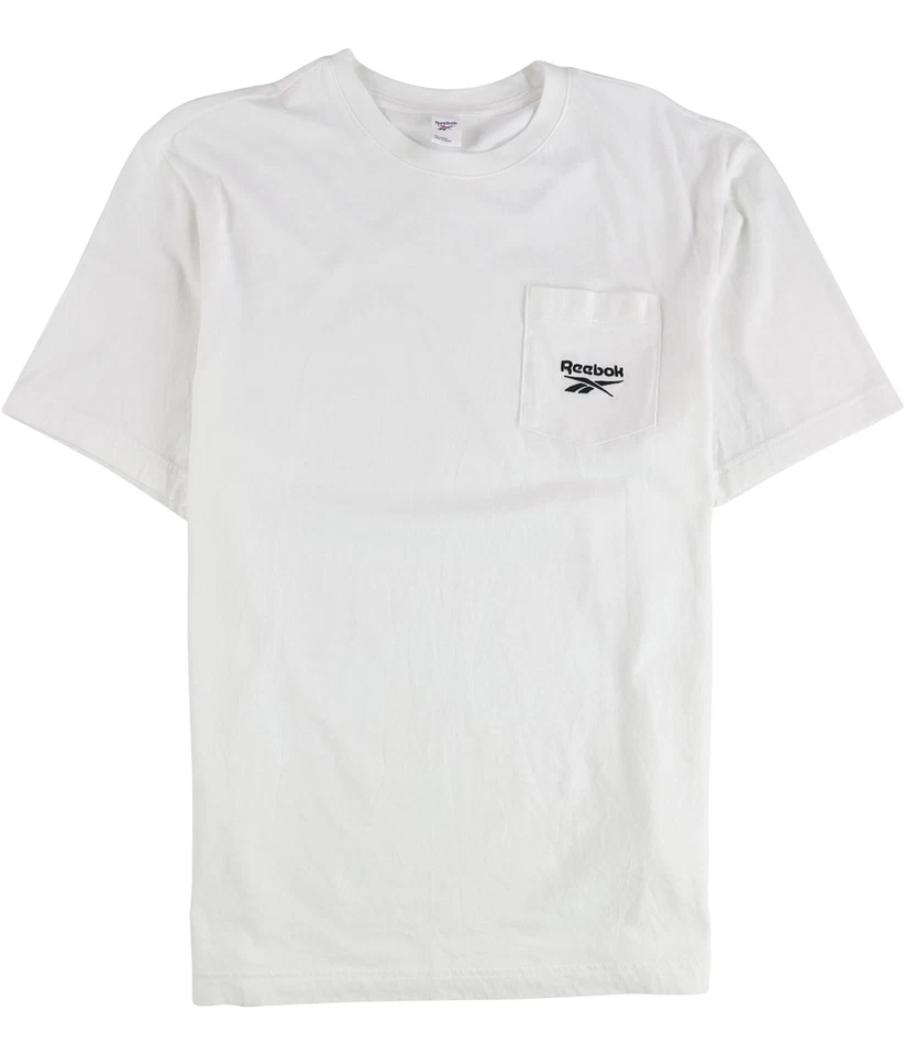 Camiseta básica Reebok clásica de bolsillo para hombre, blanca, M