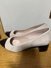Cole Haan Women’s Suede Pumps Beige/Black Cap Toe Pointed Block Heel 9 — photo 1