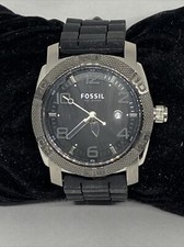 Fossil 150625 Men's Black Silicone Analog Dial Quartz Wrist Genuine Watch XR825