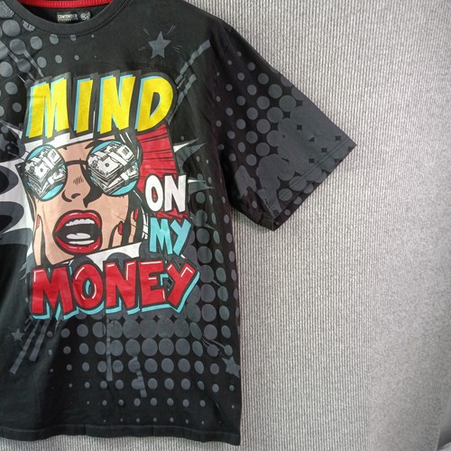 Contender Shirt Mens XXXXL 4XL Black Mind On My Money $100 Bills Comic Book Art - Picture 7 of 15