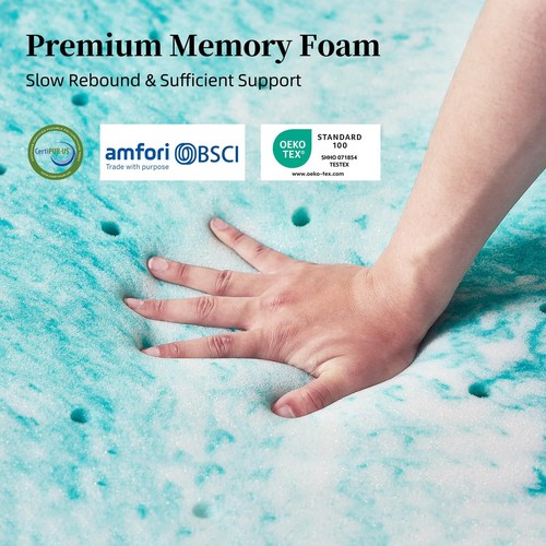 2 Inch Memory Foam Mattress Topper Twin Size, Gel Infused Memory Foam Mattress - Bild 4 von 7