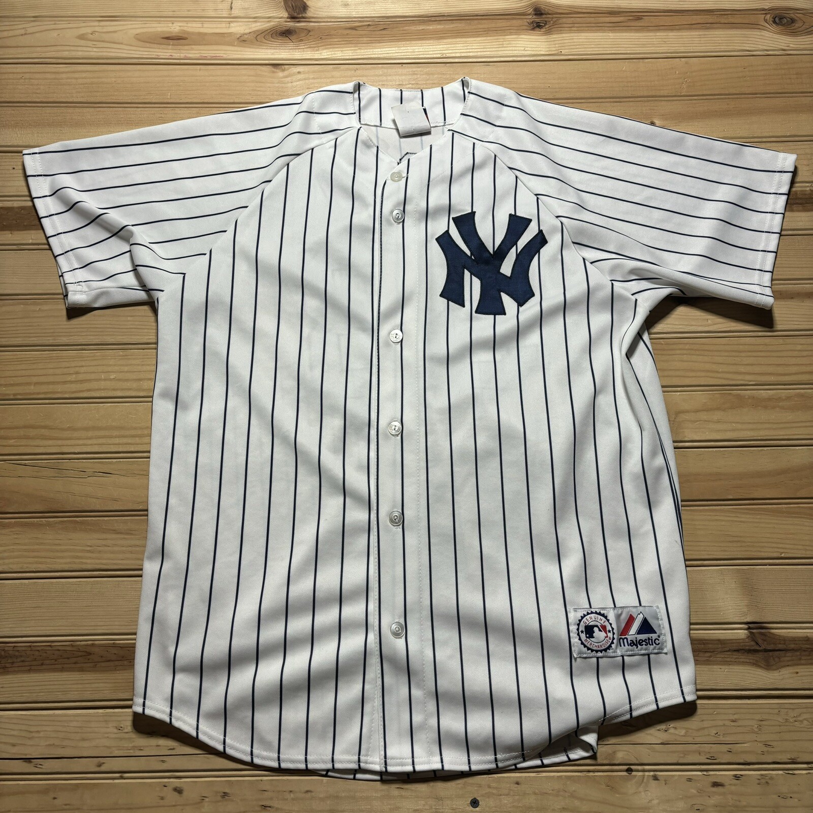 Majestic New York Yankees Bobby Abreu Jersey Pinstripe 53 Retro Baseball Size L