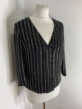 BNWT Joanna Hope fixed wrap top 8 10 NEW sequin jacket black beaded evening