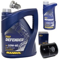 MotoröL Set 10W-40 6 Liter + ÖLfilter SM 174 + Schraube FüR Audi A4 A6 Skoda VW