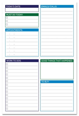 Bloom Daily Planners Pocket Pad - Gender Neutral Double Sided Tear Off Daily Planning Pad - 6" X 9" (850581006966)