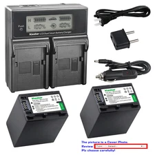 Kastar Battery LCD Dual Fast Charger for NP-FV100 FDR-AX100 FDR-AX100E FDR-AX700