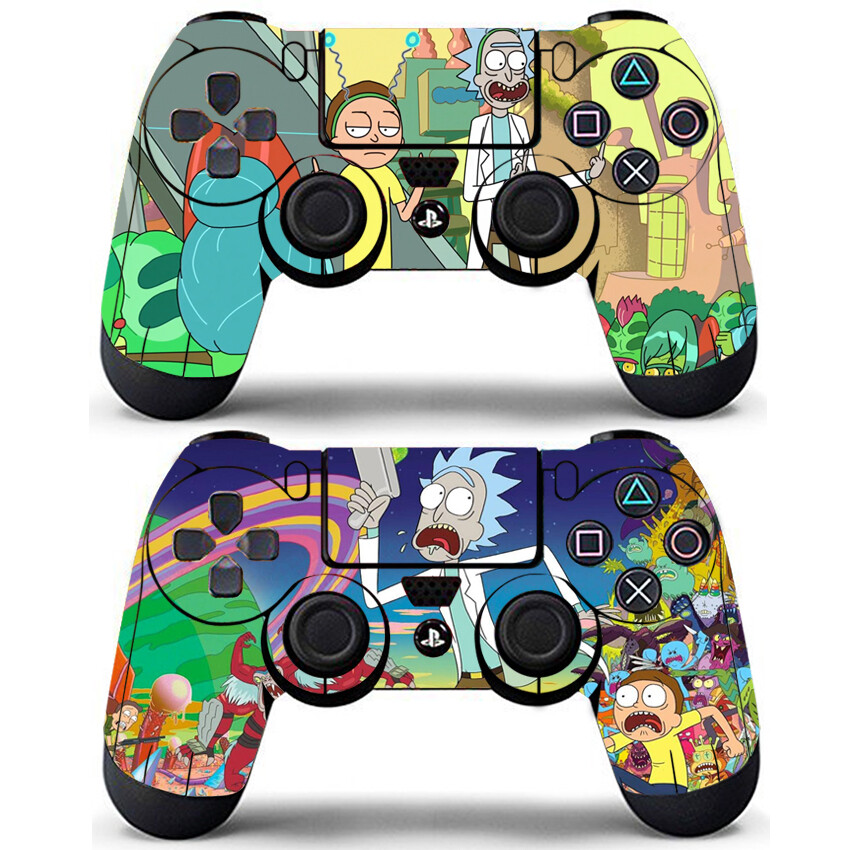 2 Pack PS4 Controller Sticker Remote Skin Anime Rick Morty Stickers Decal Warp