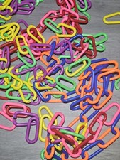 48 Piece Plastic C-Clips Hooks Chain Links Rainbow C-Links Children's Learni...
