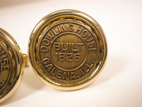 Dowling House Galena Illinois Travel Souvenir Vintage Cuff Links - Picture 4 of 7