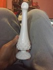 Vintage white milk glass hobnail bud vase — photo 1